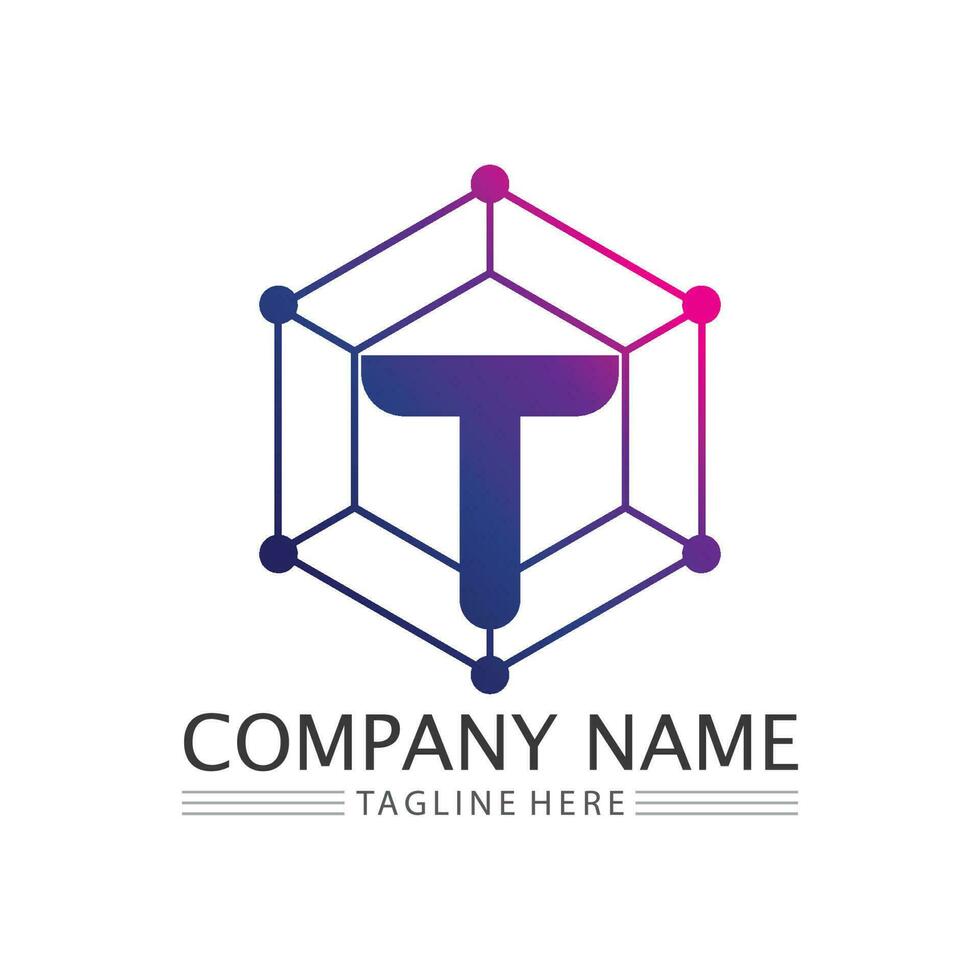 letter T logo image and font T design graphic  vector