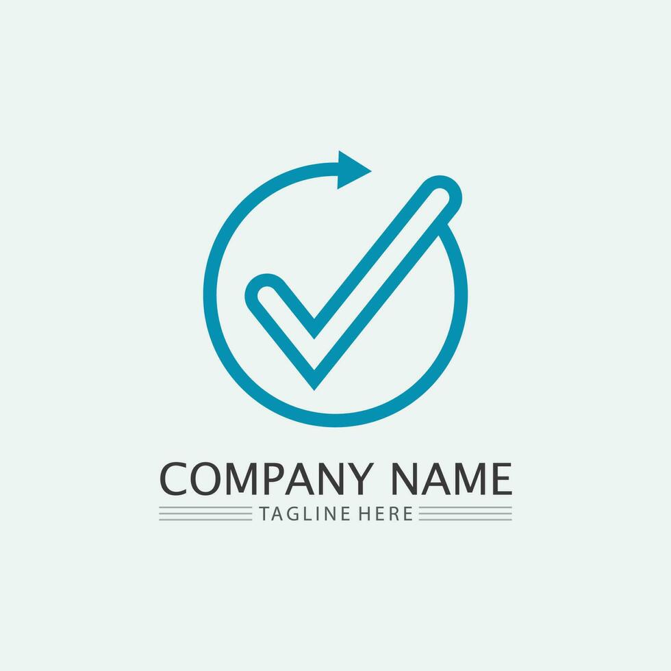 Checklist check mark logo vector or icon. Tick symbol in green color illustration. Accept okey symbol for approvement or cheklist design