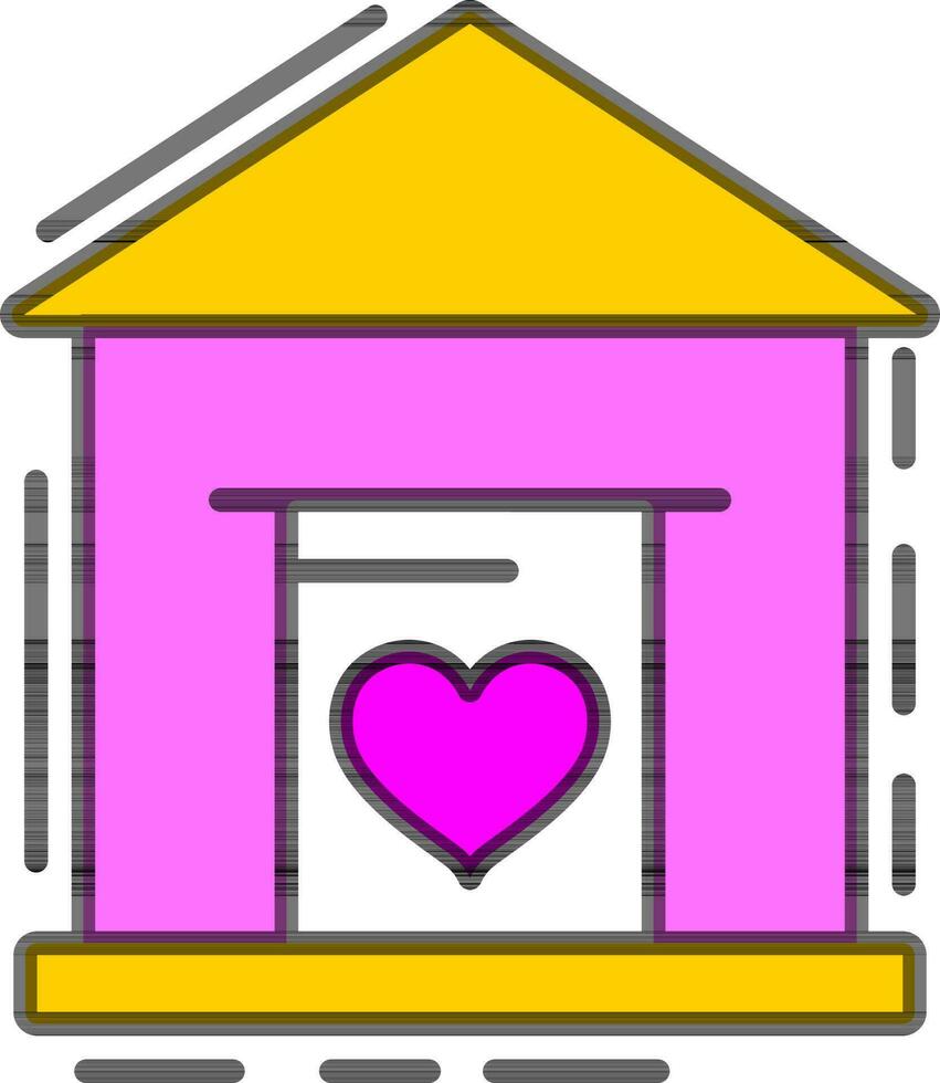 Loving house icon in flat style. vector