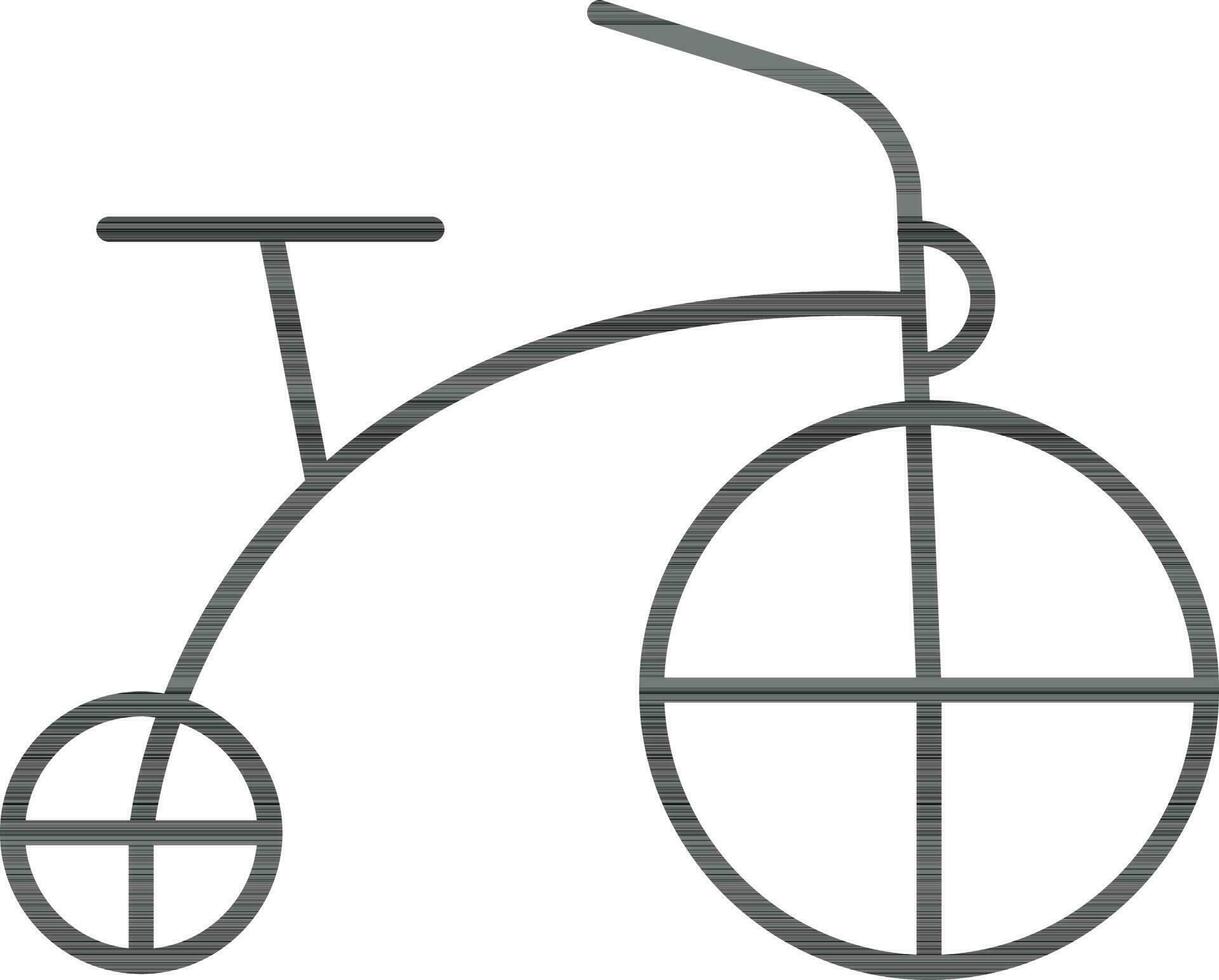Cycle or Bicycle icon in black line art. vector