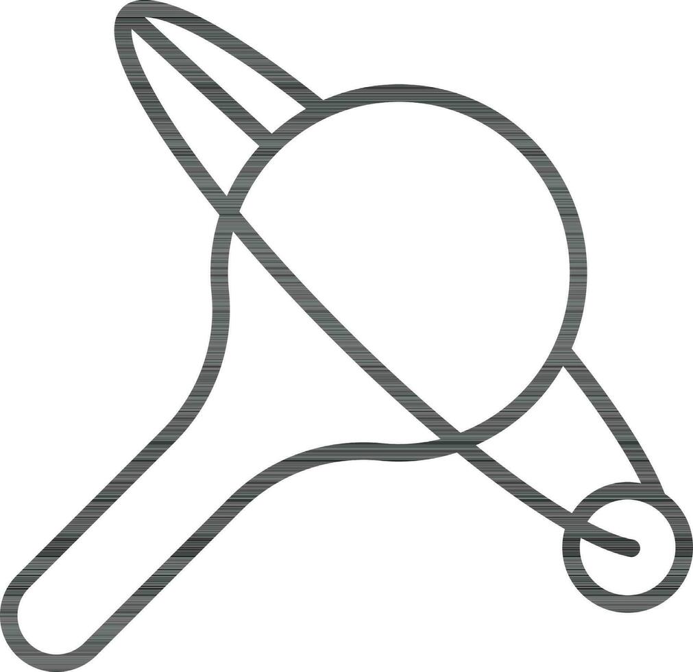 Flat style Rattle icon in line art. vector
