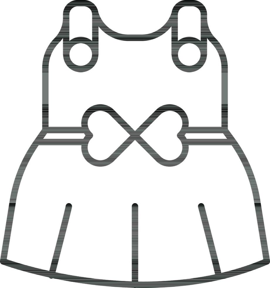 Line art Baby frock icon in flat style. vector