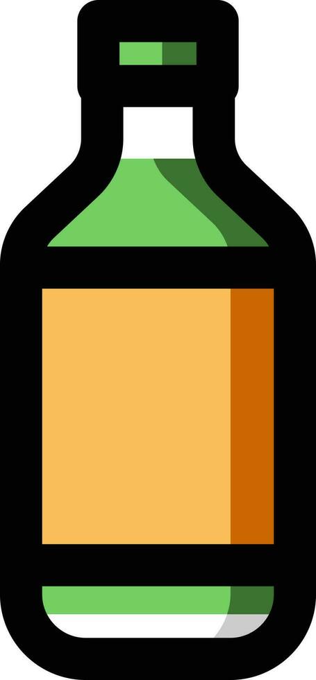 botella icono icono en naranja y verde color. vector