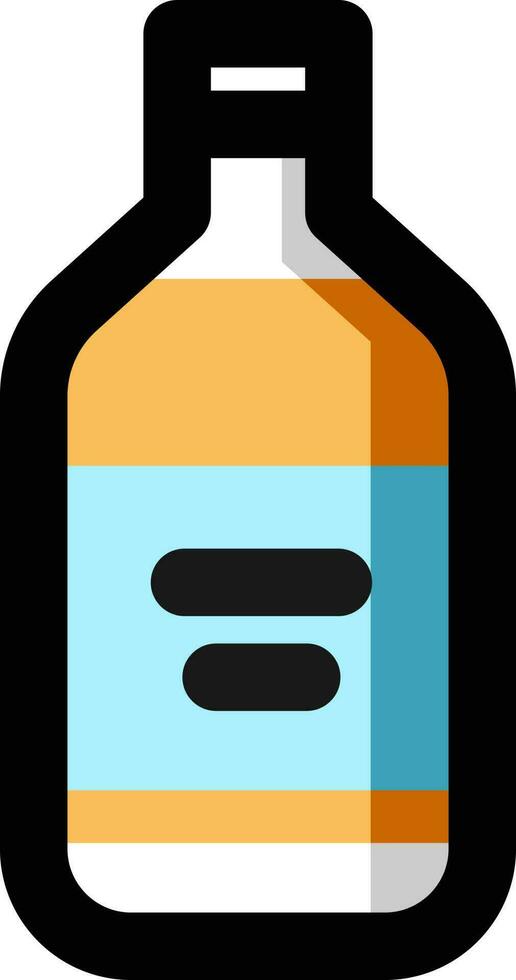 plano estilo botella icono en plano estilo. vector