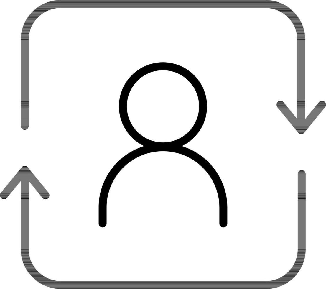 User Profile Update icon in thin line art. vector