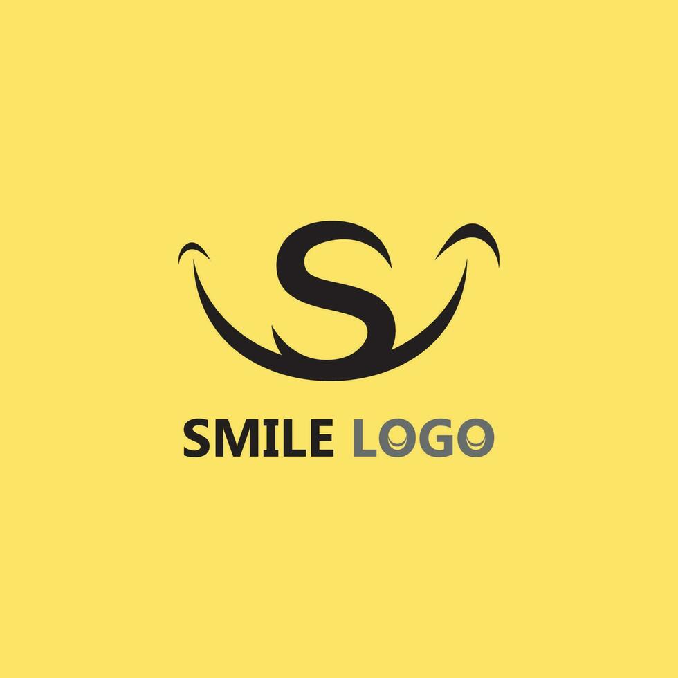 icono de sonrisa, sonrisa, diseño de logotipo vectorial, emoticonos felices, diseño divertido y felicidad de emoji vectorial vector