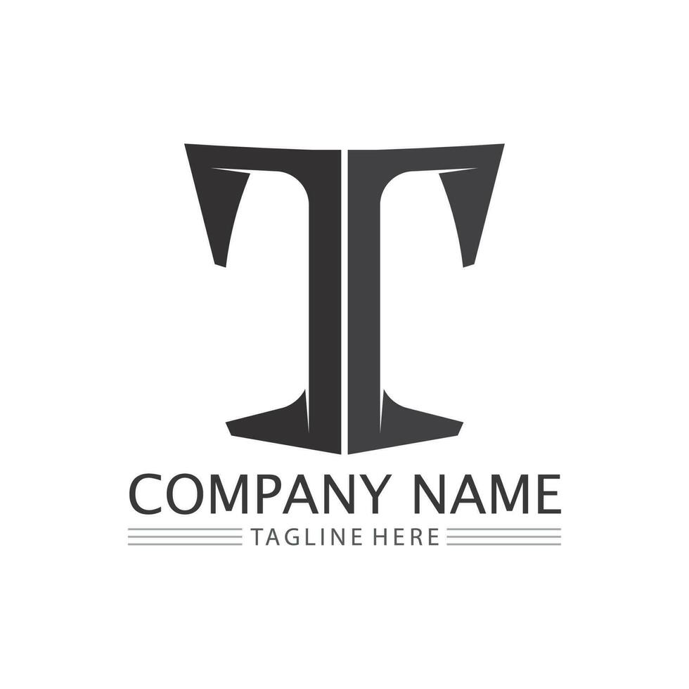 letter T logo image and font T design graphic  vector