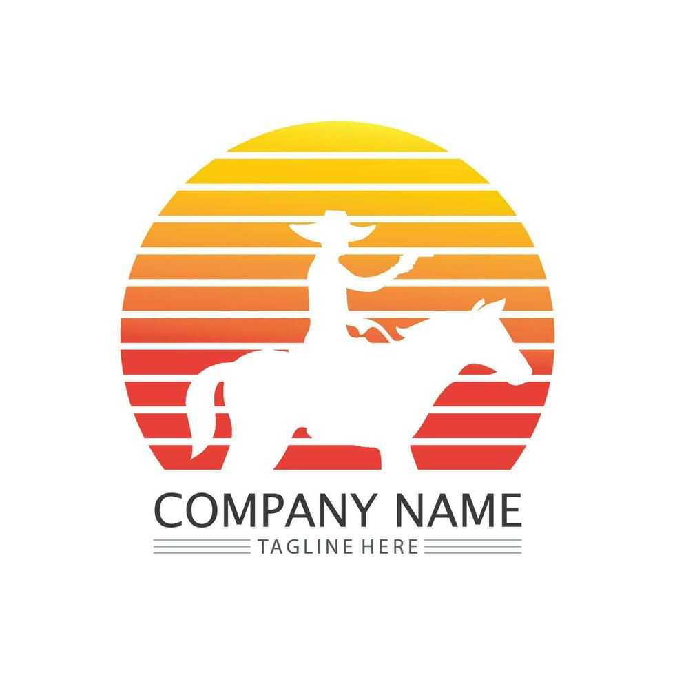 cowboy hat logo icon vector design template