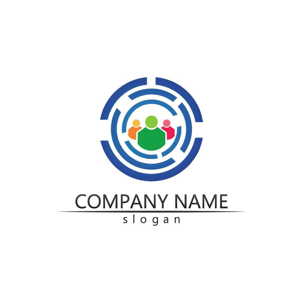 people Community,care group network and social icon design logo and template vector