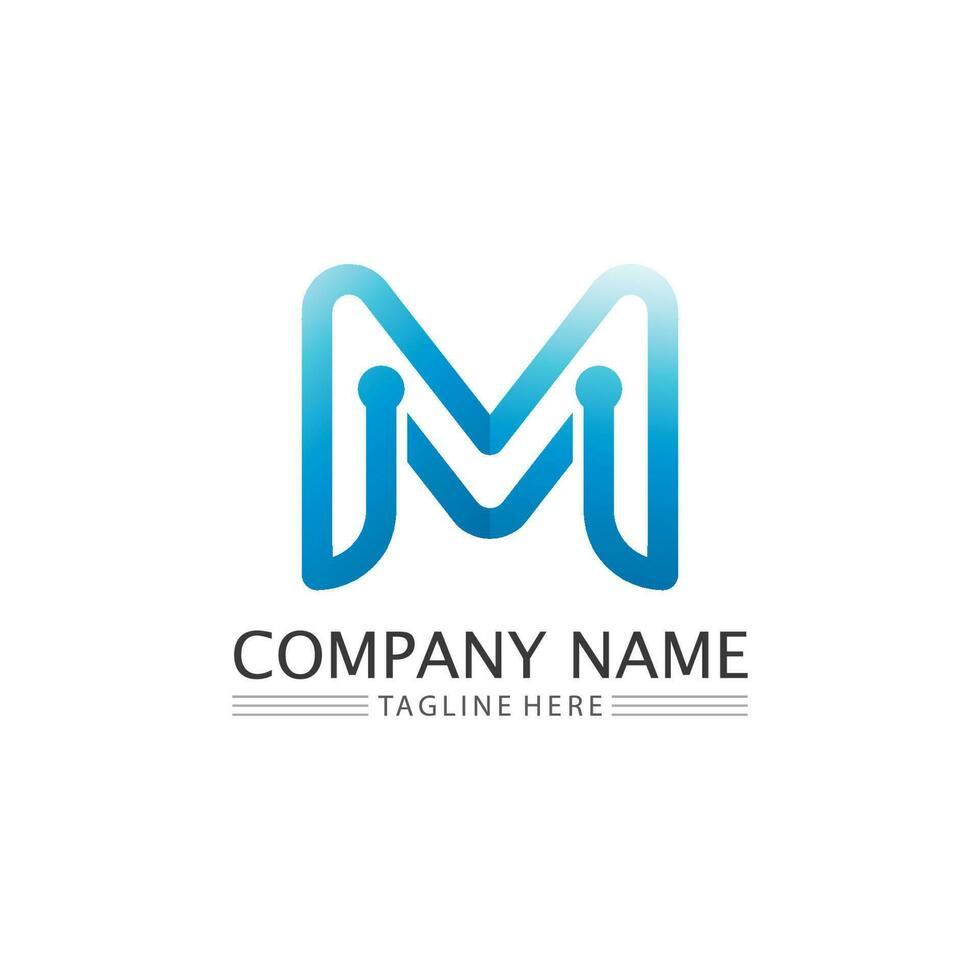 M Letter Logo Template vector