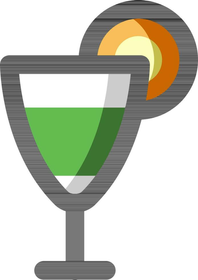 cóctel bebida vaso con Fruta rebanada icono en plano estilo. vector