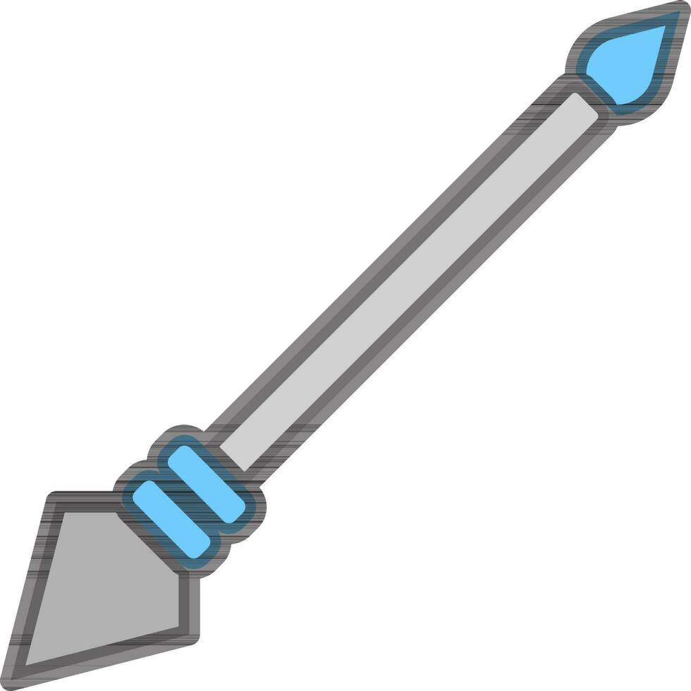 ilustración de lanza icono en gris y azul color. vector