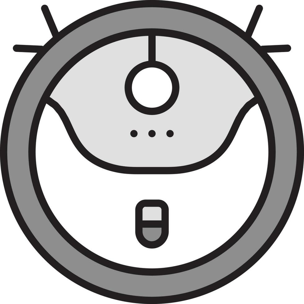 Robotic Vacuum Cleaner icon in Gray Color. vector