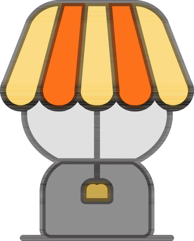 Illustration of Table Fan icon in Gray and Orange Color. vector