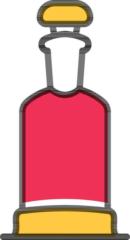 Alcohol or Rum Bottle icon in pink and yellow color. Flat Style. vector