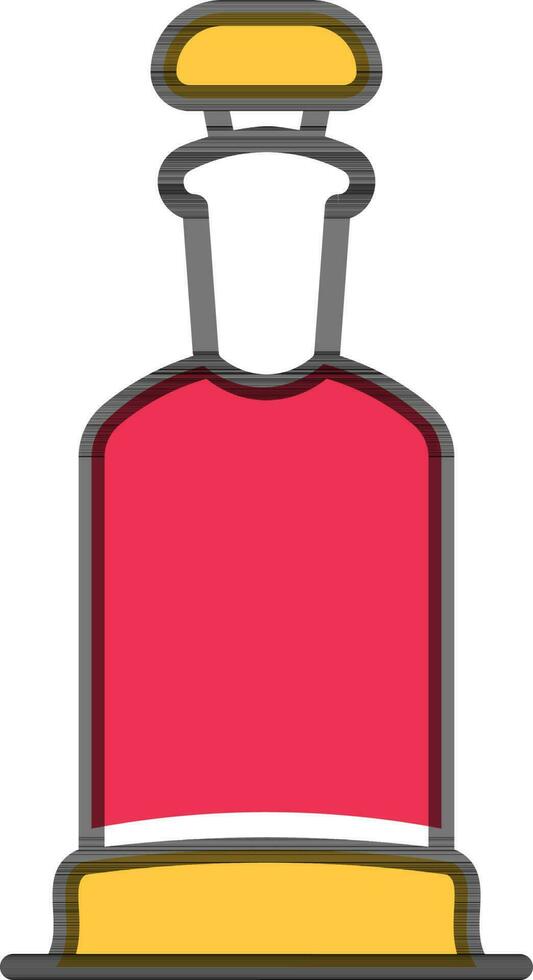 alcohol o Ron botella icono en rosado y amarillo color. plano estilo. vector