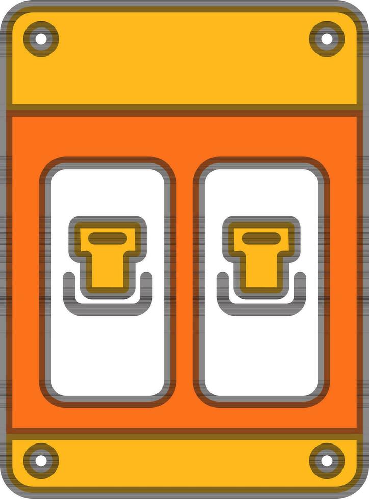 Circuit Breaker or MCB Icon in Orange and White Color. vector