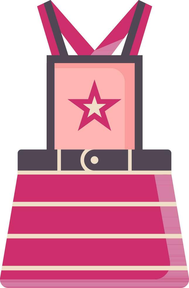 Dungaree dress icon in pink color. vector