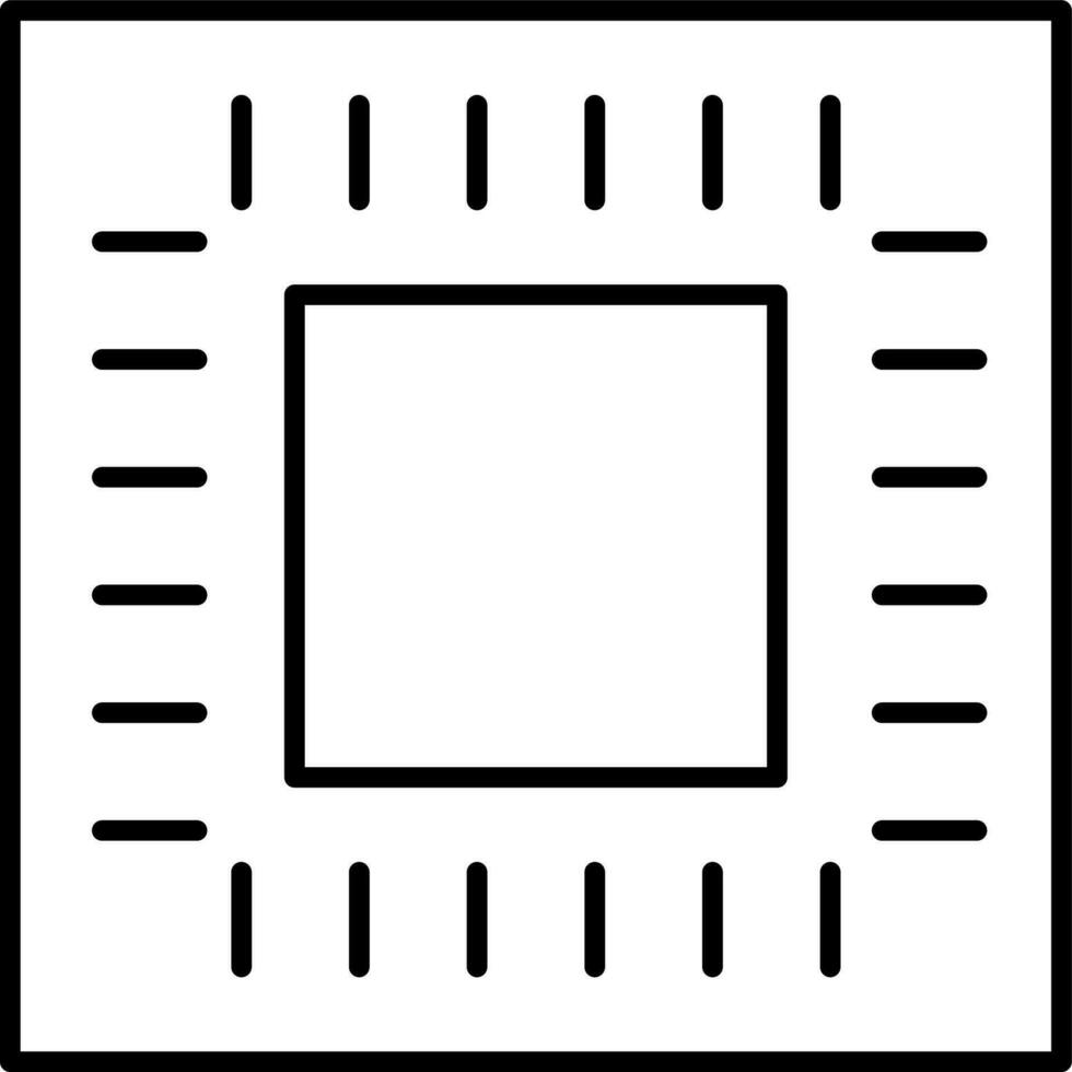 CPU or Processor chip icon in line art. vector