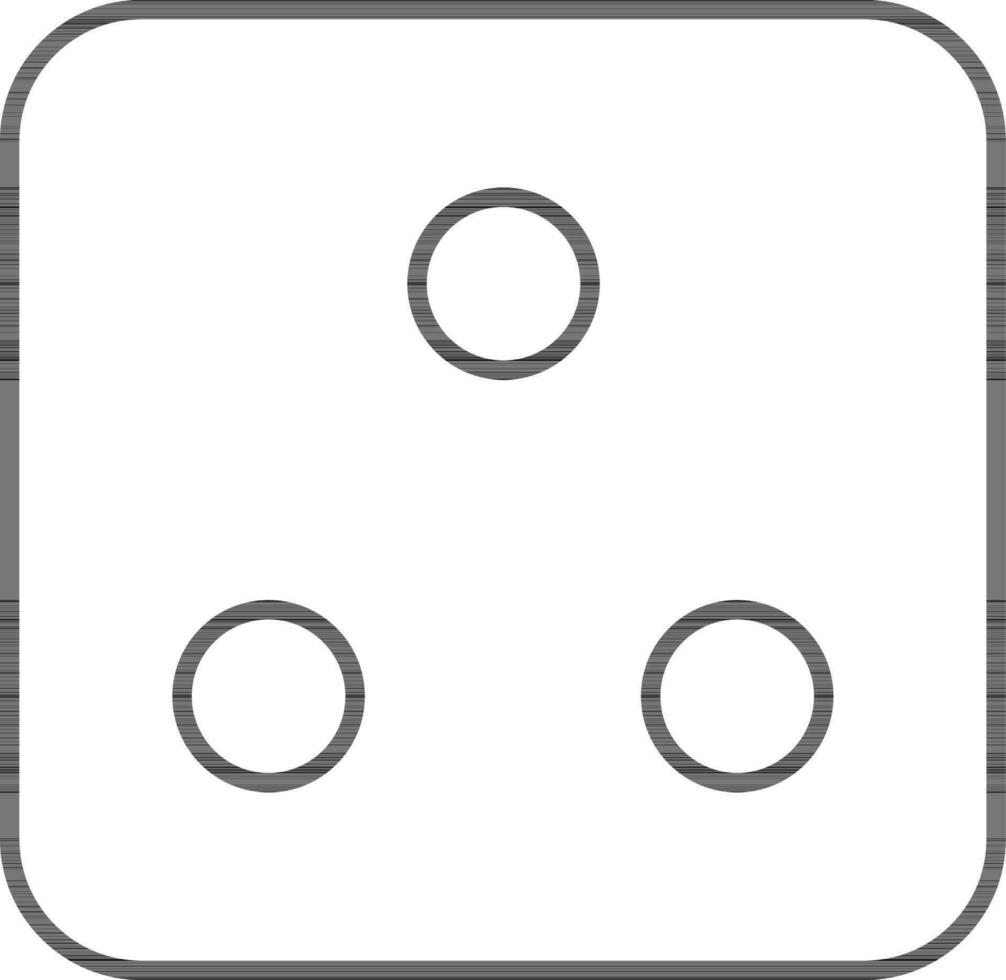 Three pin socket icon in line art. vector