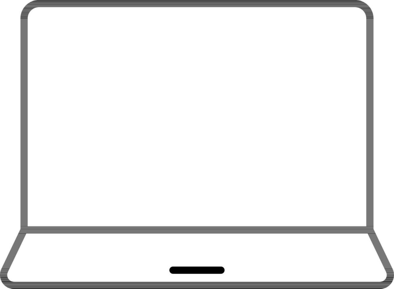Flat style laptop icon in thin line art. vector
