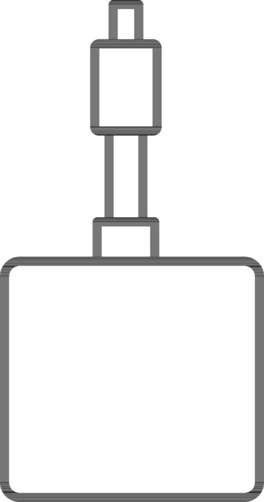 Line art USB cable connected to power bank icon in flat style. vector