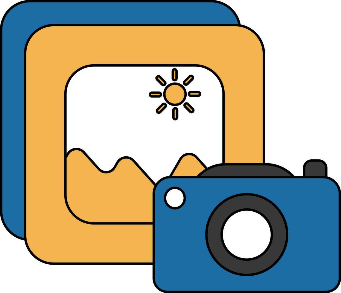 Camera and Photos colorful icon in flat style. vector