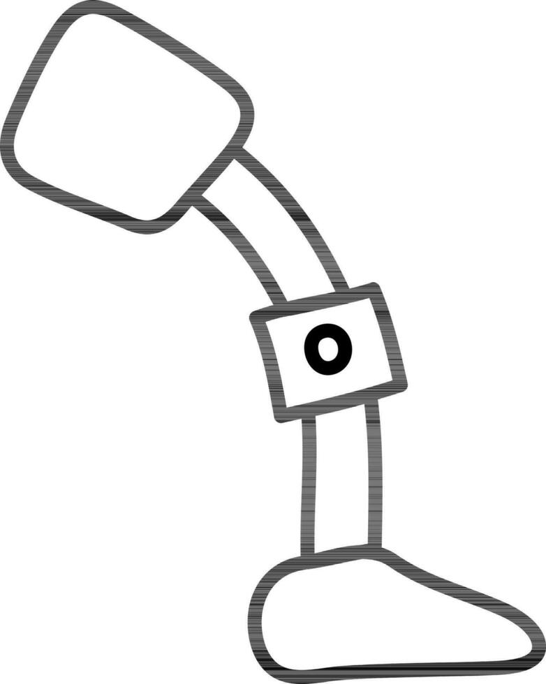 Line art illustration of Prosthetic leg icon. vector