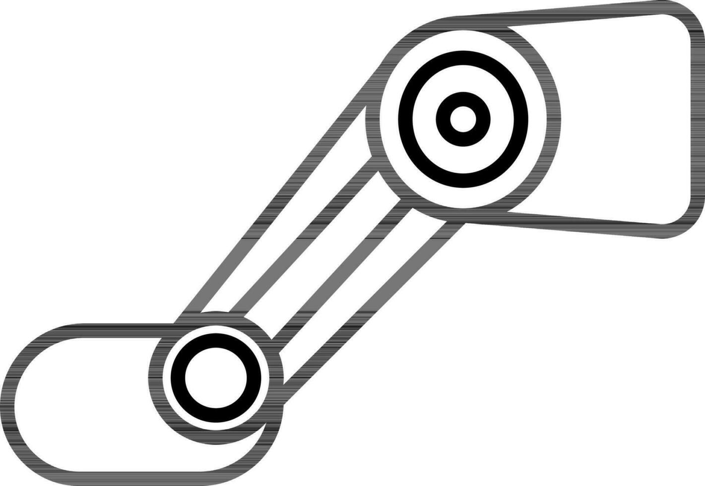 Line art Prosthetic leg icon in flat style. vector