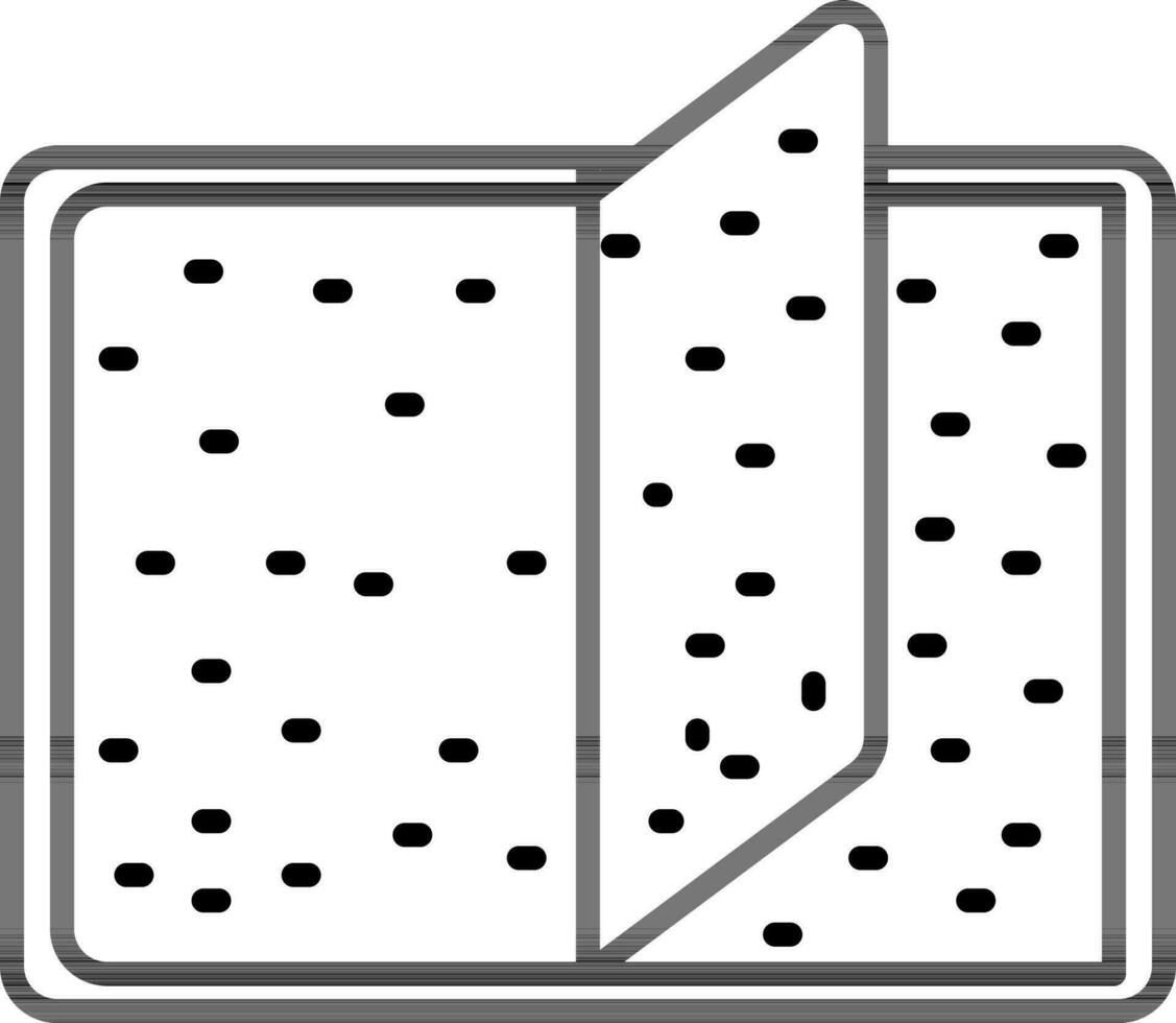 Braille copy icon in black line art. vector