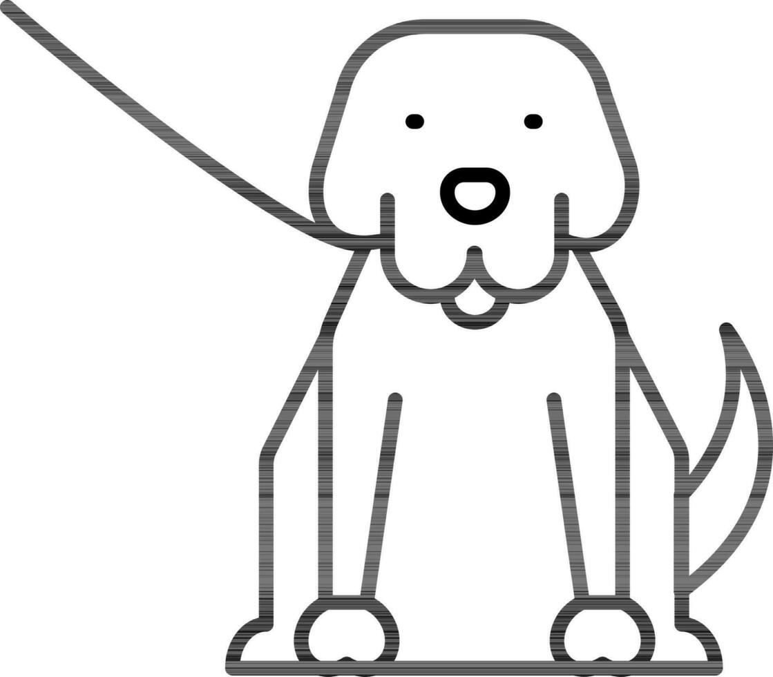 Flat style Dog icon in line art. vector