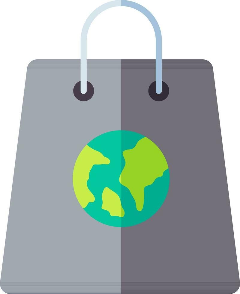 Vector illustration of Earth symbol on carry bag icon.