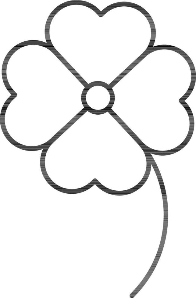 Flower icon or symbol in black line art. vector