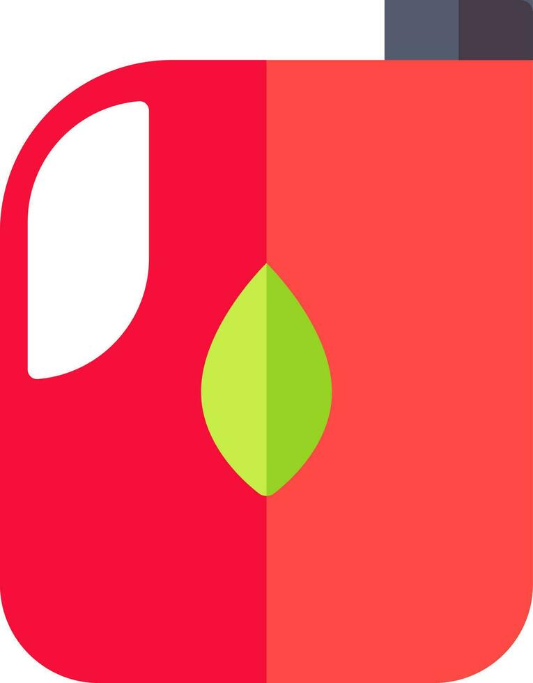 Bio fuel jerry can icon in red color. vector