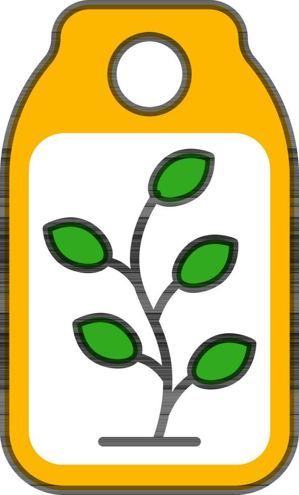 Vector illustration of leaves branch on carry bag.