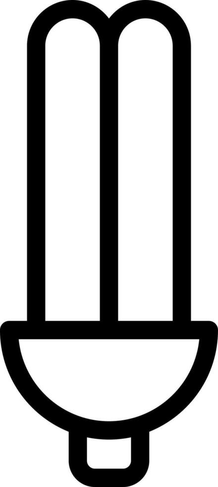 CFL light bulb icon in thin line art. vector