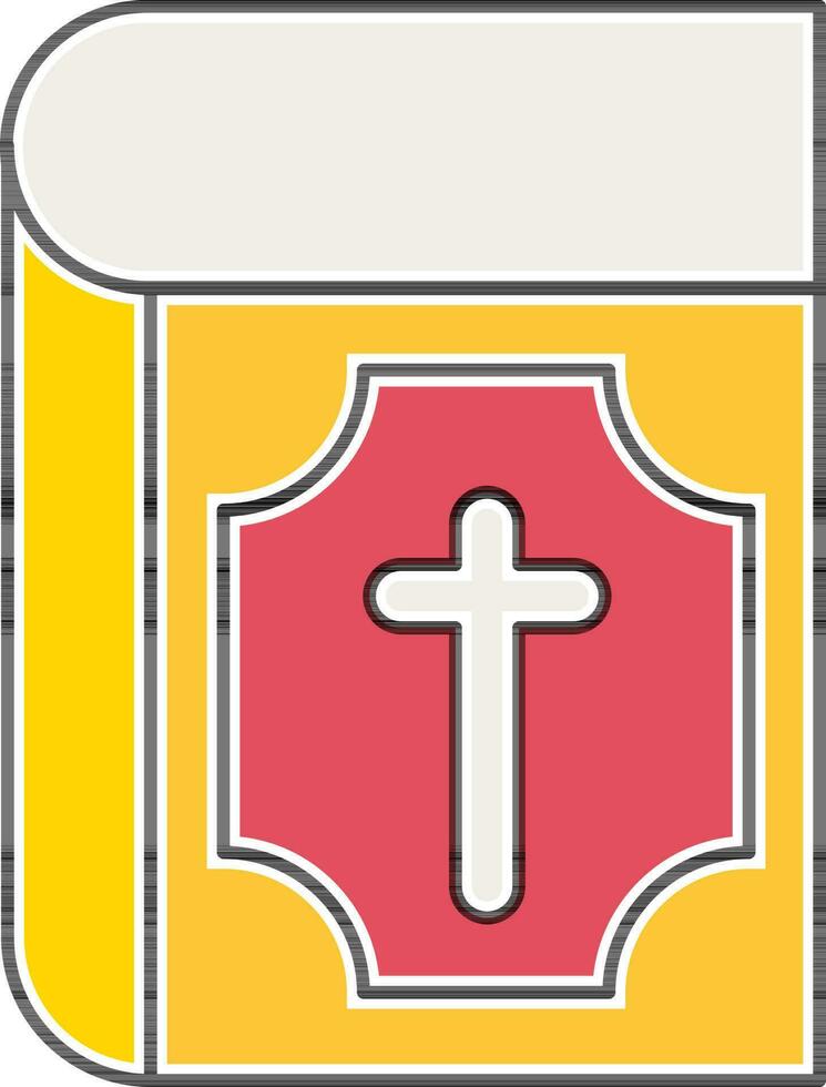 Biblia libro icono en rojo y amarillo color. vector