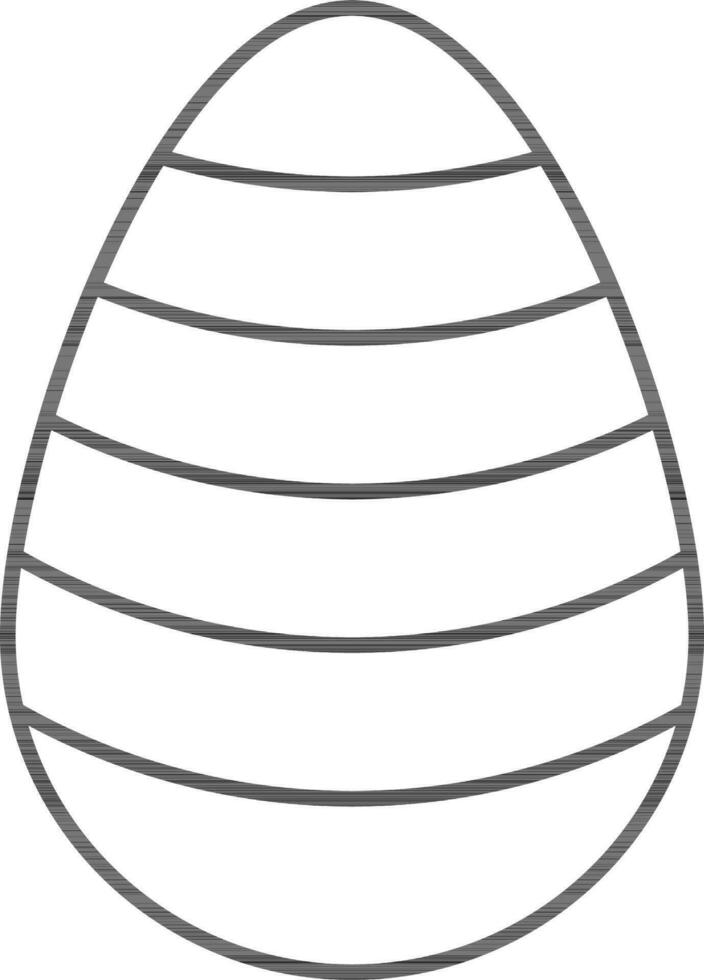 Black Line Art Egg Icon in Flat Style. vector
