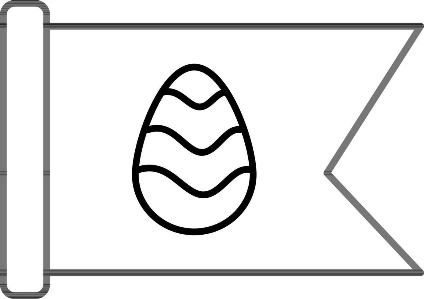Easter Flag icon in thin line art. vector