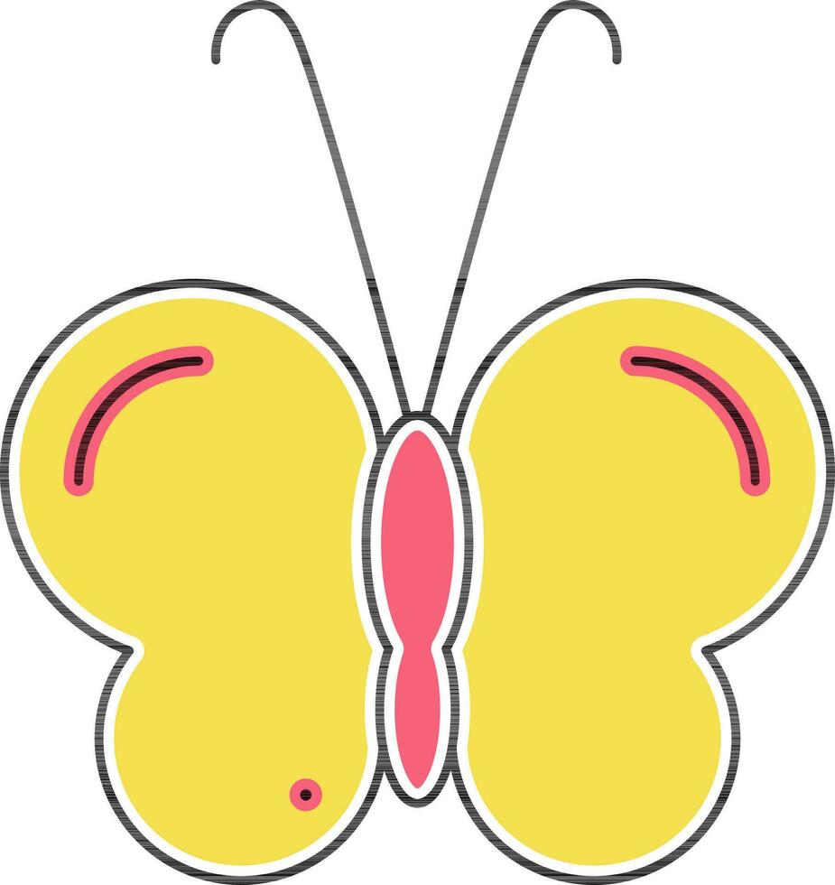 Beautiful butterfly icon in red and yellow color. vector