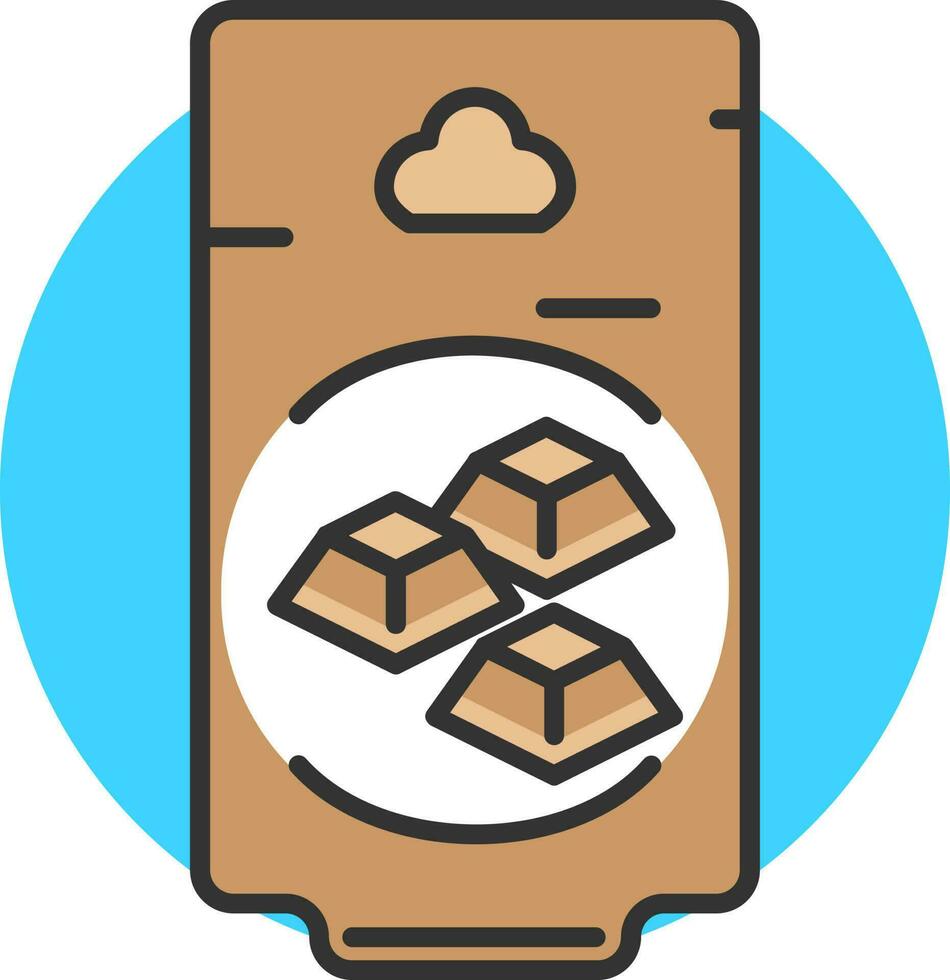 Cacao or Cocoa Package icon in Brown Color. vector