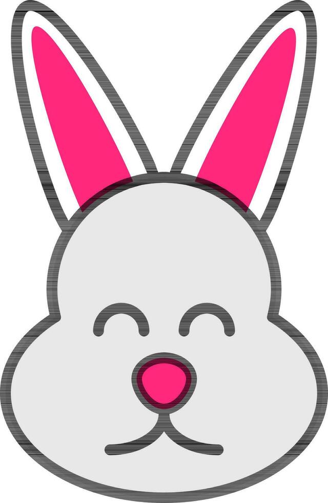 Rabbit Face icon in grey and pink color. vector