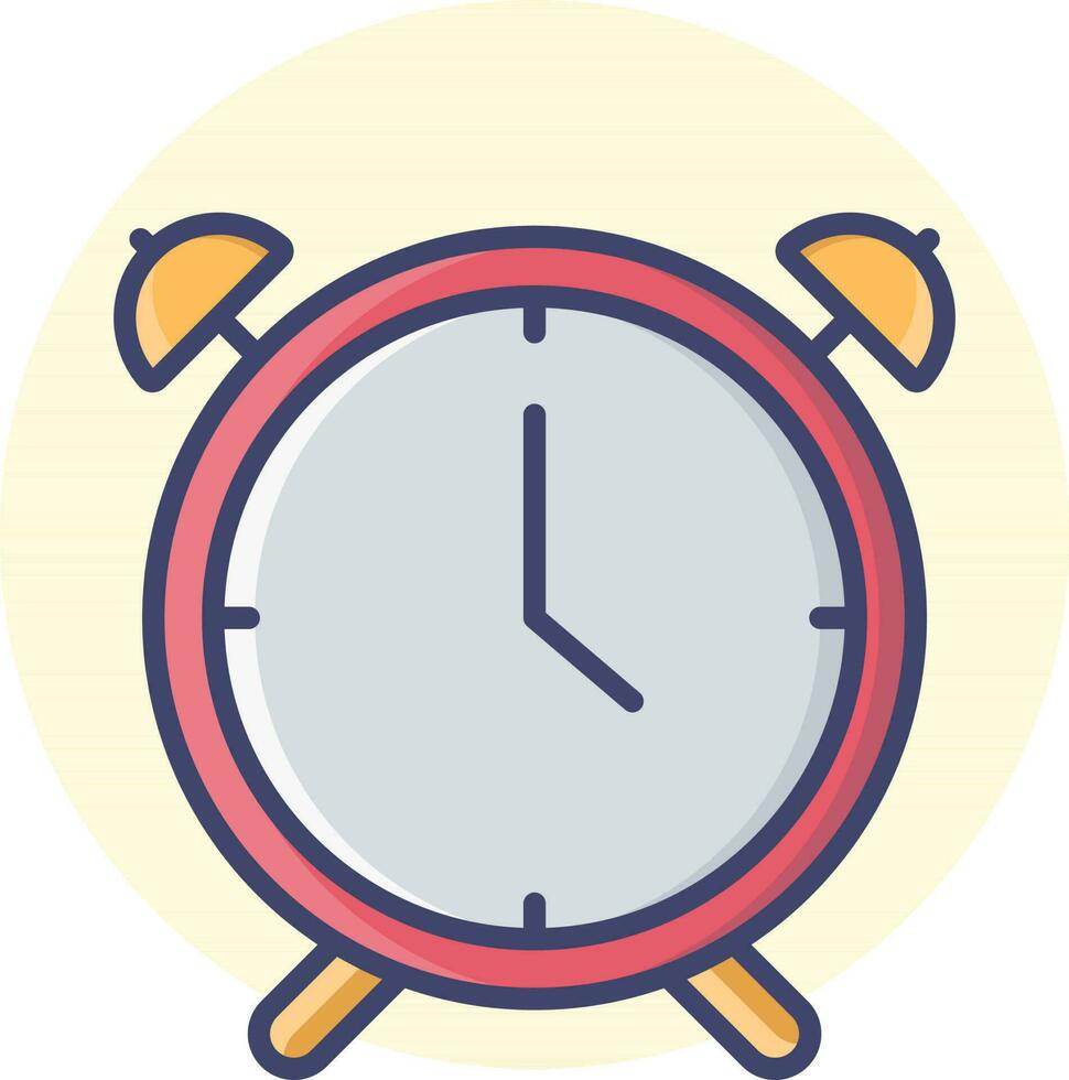 Alarm clock icon in red and yellow color. vector