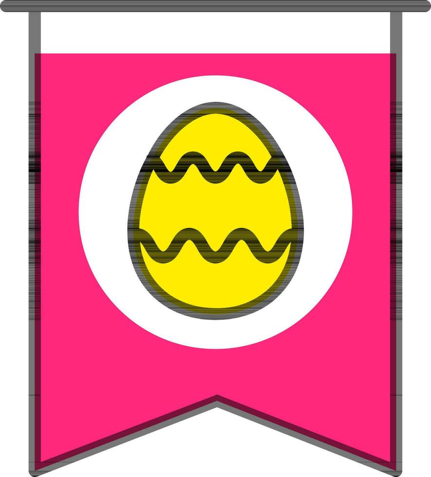 Easter Egg Bookmark icon in pink and yellow color. vector