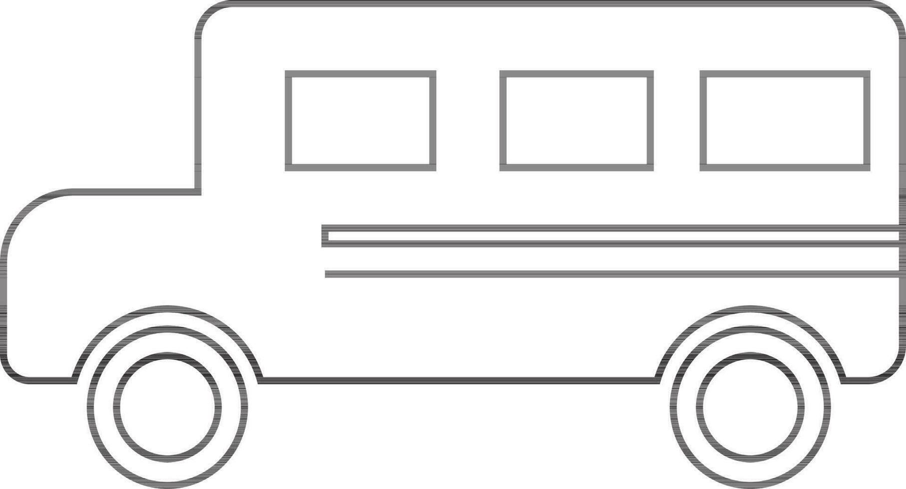 Bus icon with window in stroke style. vector