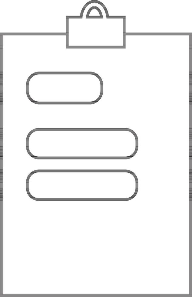 Note symbol of clipboard icon in stroke style. vector