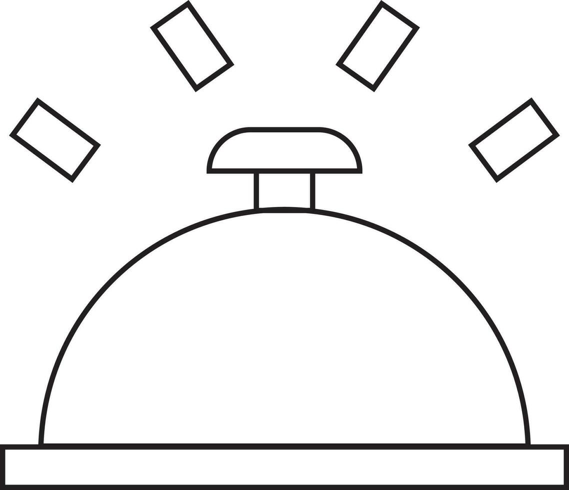 Illustration of bell icon for service in stroke style. vector