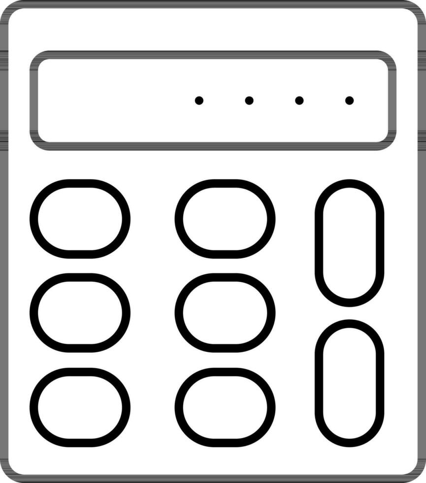 Flat style Calculator icon in line art. vector