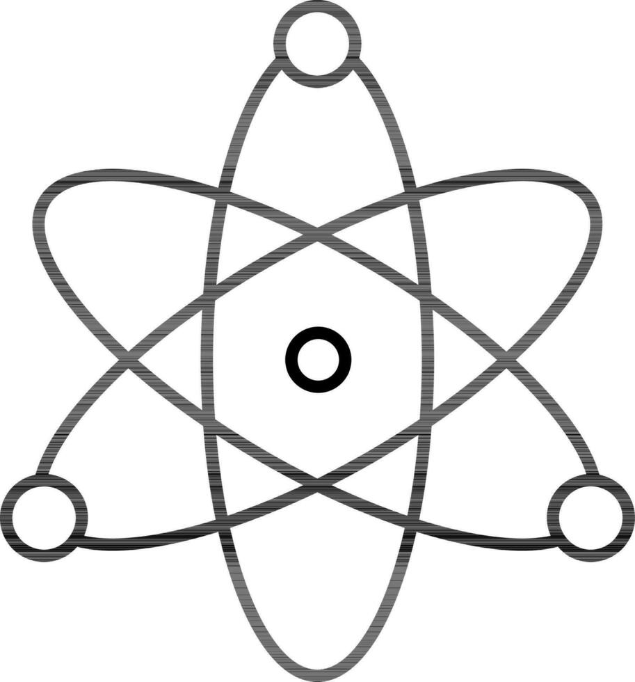 Flat style Atomic structure icon in line art. vector
