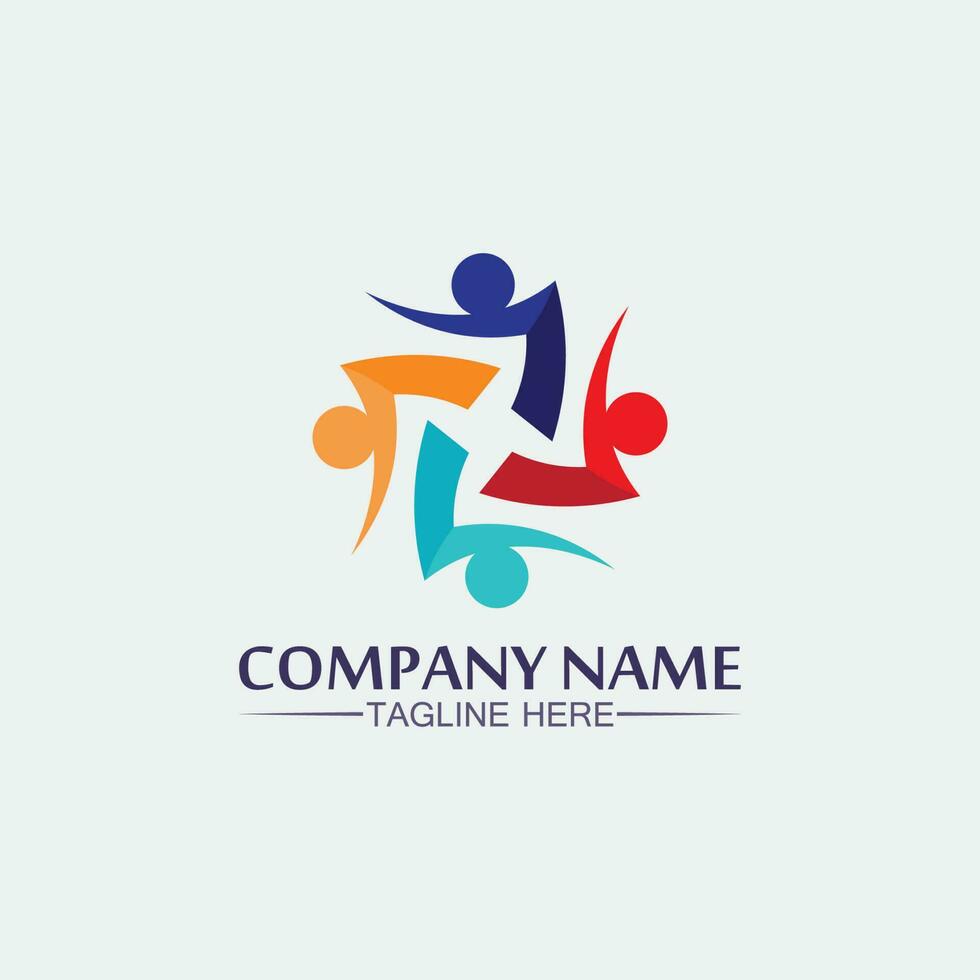 People logo, Team, Succes people work, Group and Community, Group Company and Business logo vector and design Care, Family icon Succes logo